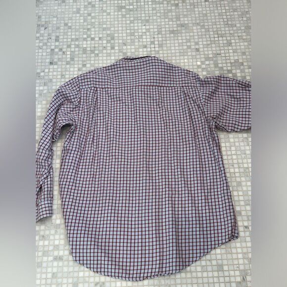 Harold Powell Blue Long Sleeve Button Down with Red Check Pattern - Picture 8 of 10
